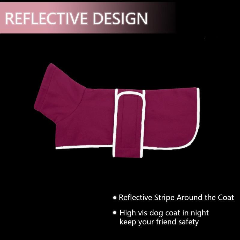 Morezi Dachshund Coats Sausage Dog Fleece Coat in Winter Miniature Dachshund Clothes with Hook and Loop Closure and high vis Reflective Trim Safety - Pink - M - Image 4
